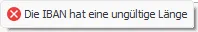 Feldtypen IBAN ungueltige Laenge