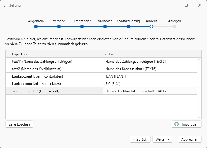 Paperless Integration Beispiel Konfiguration Aendern