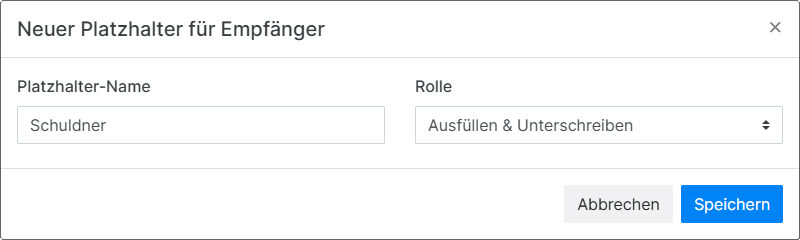 Paperless Integration neues intelligentes Template Beispiel Schuldner Ausfuellen Unterschreiben