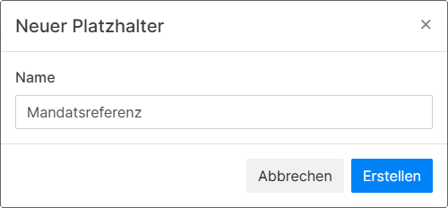 Paperless Integration neues intelligentes Template Beispiel Mandatsreferenz