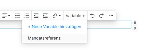 Paperless Integration neues intelligentes Template Beispiel Mandatsreferenz Variable