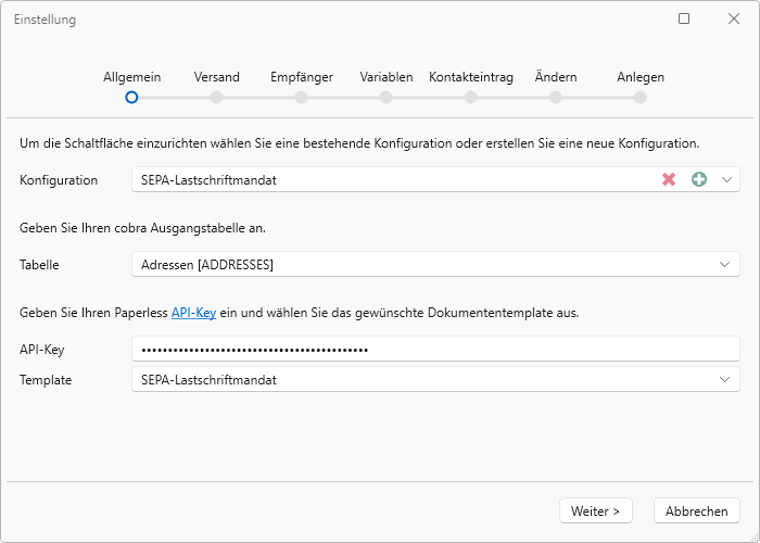 Paperless Integration Beispiel Konfiguration Allgemein