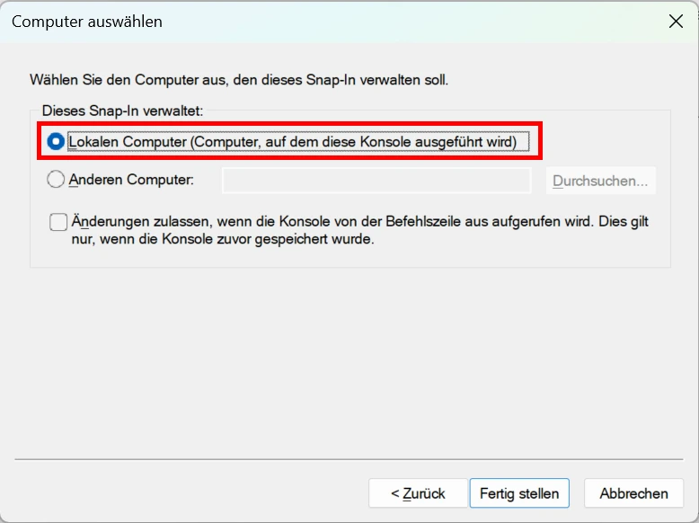 SSL Zertifikat Snap-In hinzufuegen Port binden Lokaler Computer