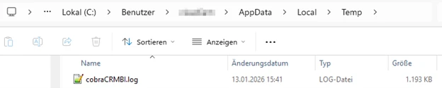 cobra Logdatei CRM Classic Beispiel