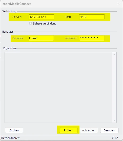 cobra Support Mobile CRM Tipps Konfiguration Verbindung